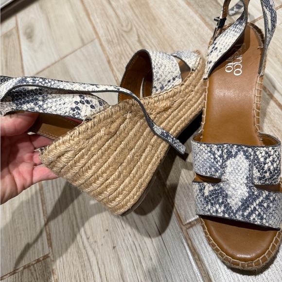 Women's Snakeskin Wedge Sandals Franco Sarto - Picture 5 of 7